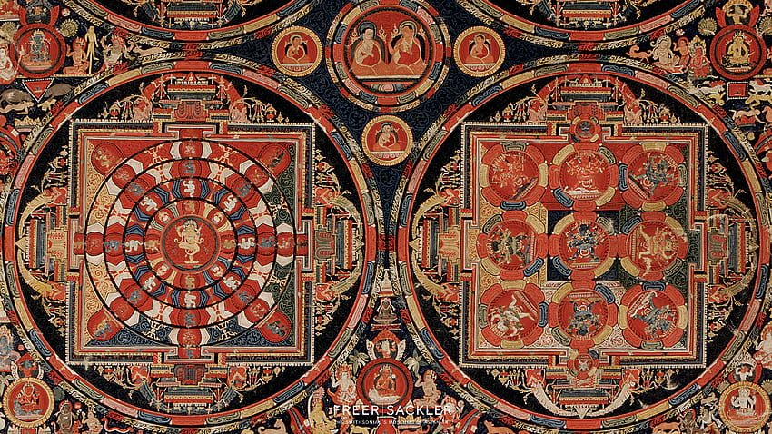mandala 45 - pixel, Tibet Art HD wallpaper