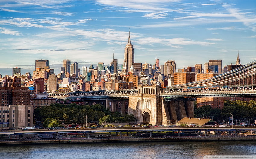Manhattan Bridge, bridge, york, new, manhattan HD wallpaper