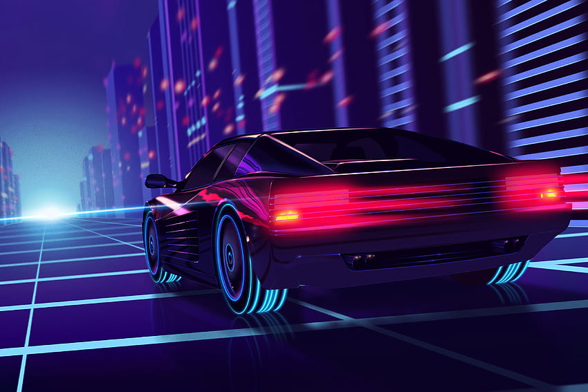 synthwave , background, Synthwave Computer HD wallpaper