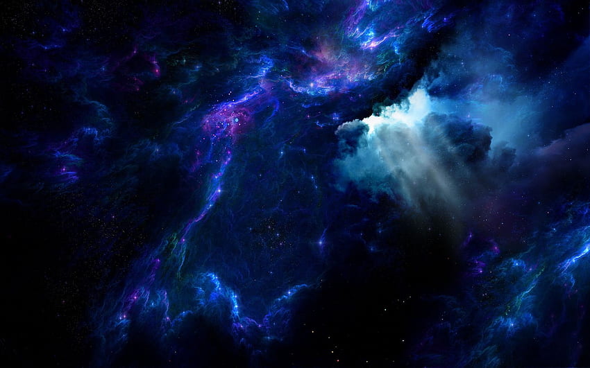 Étoiles bleues Espace extra-atmosphérique Galaxy Background., Deep Space Fond d'écran HD