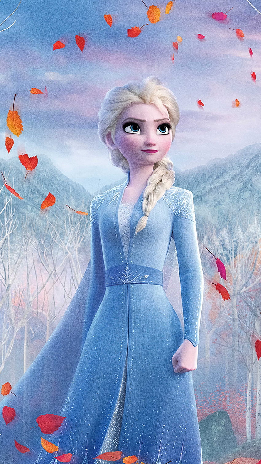 Замръзналото кралство Елза, анимационен филм на Дисни HD тапет за телефон