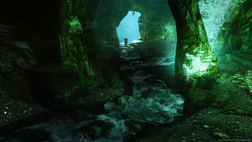 Purple-red amazonian cavern on Craiyon