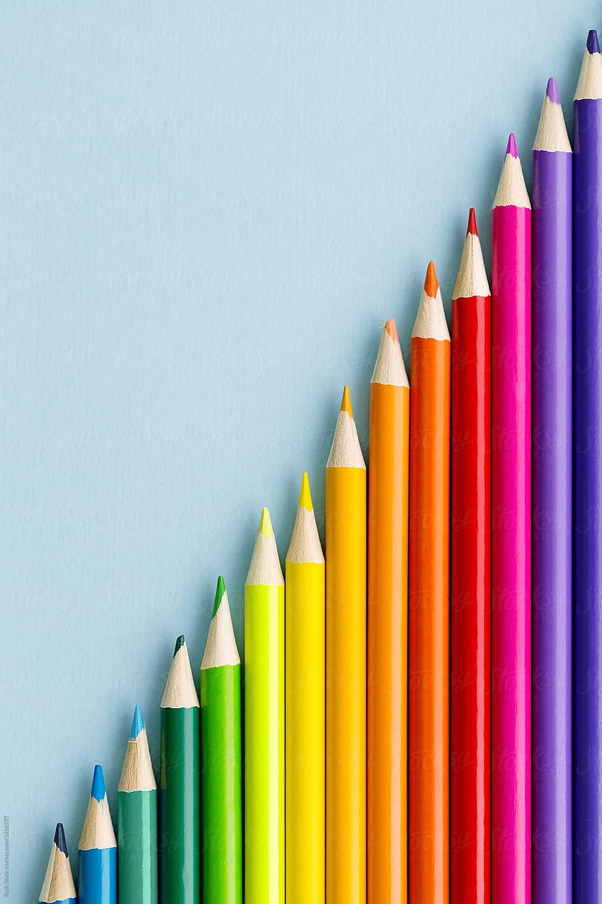 color pencil , pencil, colorfulness, office supplies, writing implement, stationery, graphic design, crayon, cone, Office Stationery HD phone wallpaper