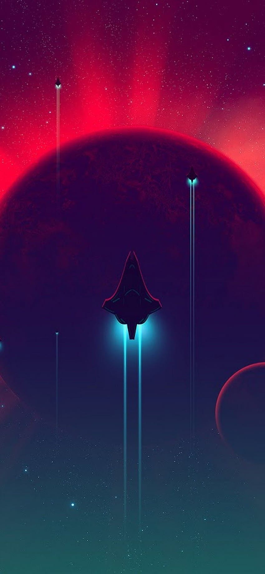 Spaceship Minimalist Sci Fi Digital Art HD phone wallpaper
