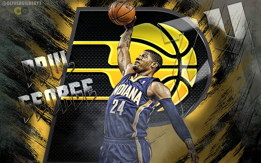 Indiana Pacers, Logo Paul George Wallpaper HD