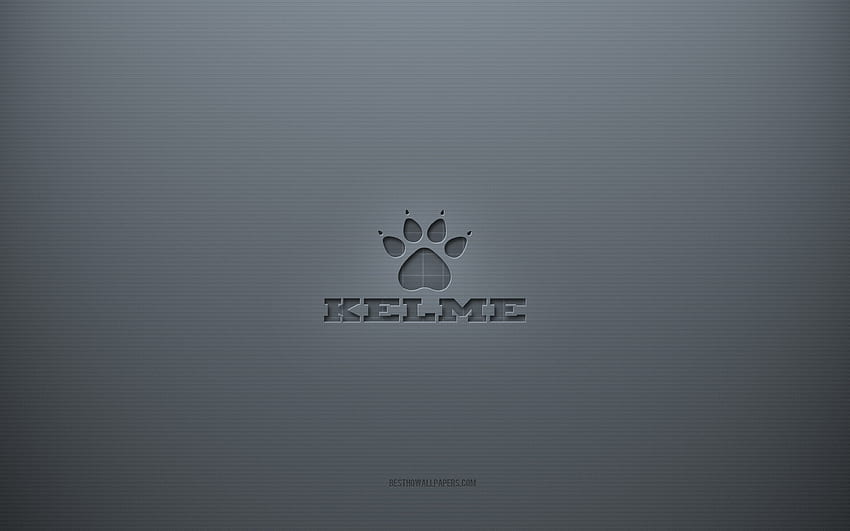 Kelme logo, gray creative background, Kelme emblem, gray paper texture, Kelme, gray background, Kelme 3d logo HD wallpaper