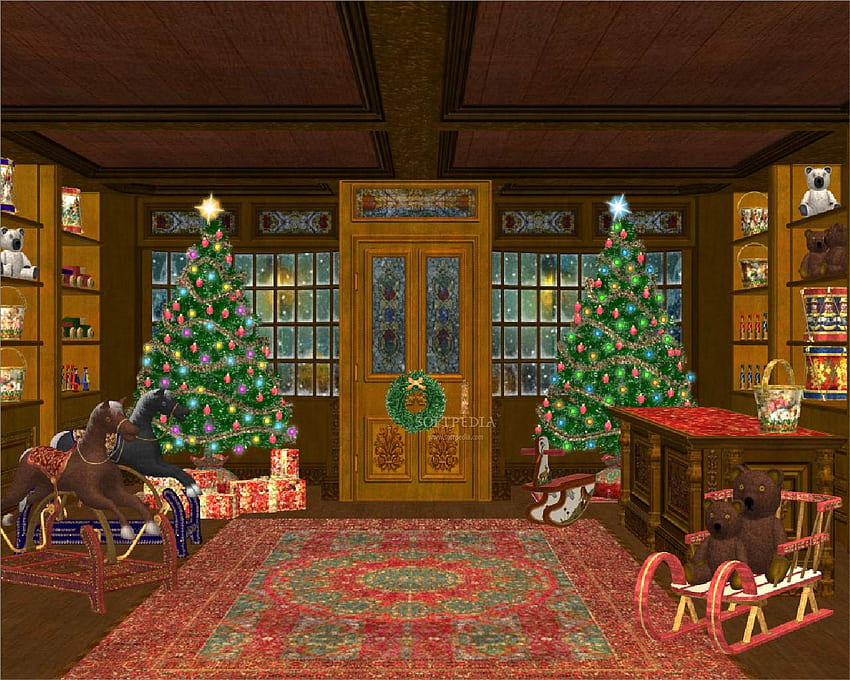 Christmas Living Room Cartoon HD wallpaper | Pxfuel