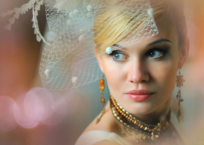 Beautiful Bride, model, blonde, jewelry, people, woman, beauty, female HD wallpaper