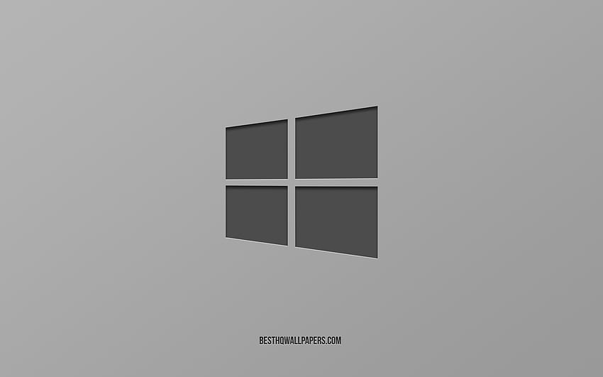 Windows 10, logo, gray background, minimalism, creative art, Windows for with resolution . High Quality , Grey Windows HD wallpaper