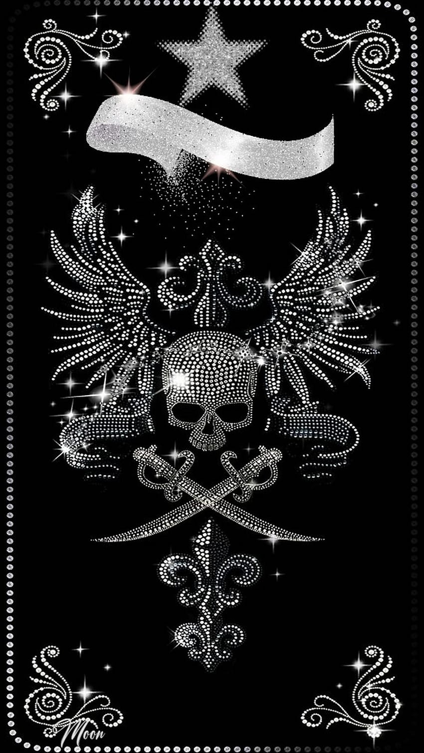 Skull Glitter, art, ornament HD phone wallpaper | Pxfuel