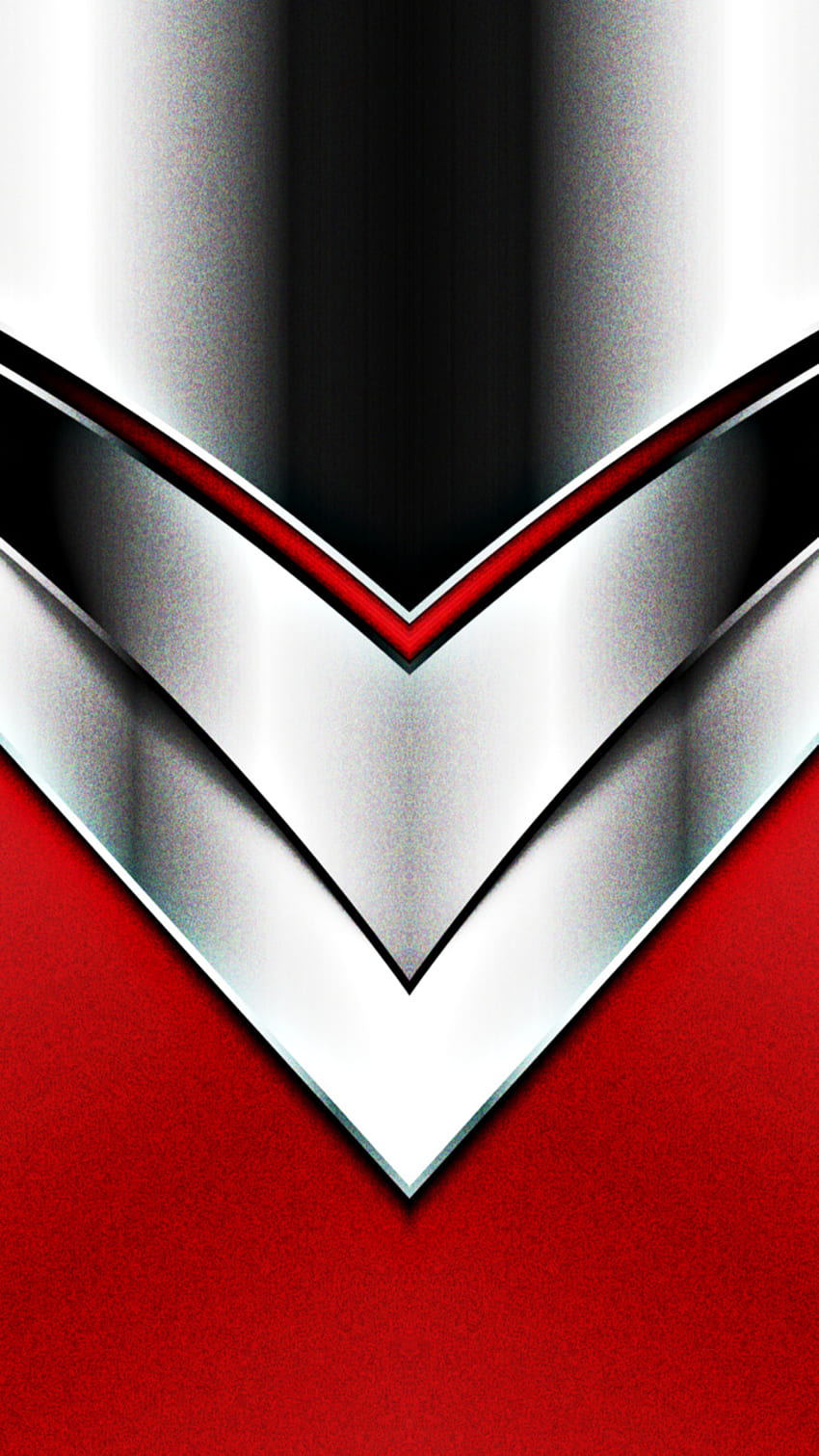 arrow red silver shape, digital, 3d, curves, material, texture, design, geometric, layers, pattern, abstract HD phone wallpaper
