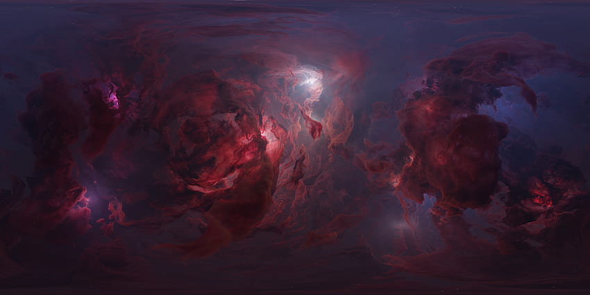 :), blue, nebula, red, space, cosmos, sky, tim barton, cloud, luminos HD wallpaper