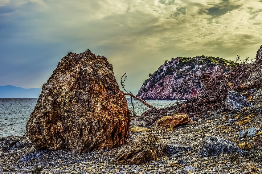 naturaleza, guijarro, playa, roca, r fondo de pantalla