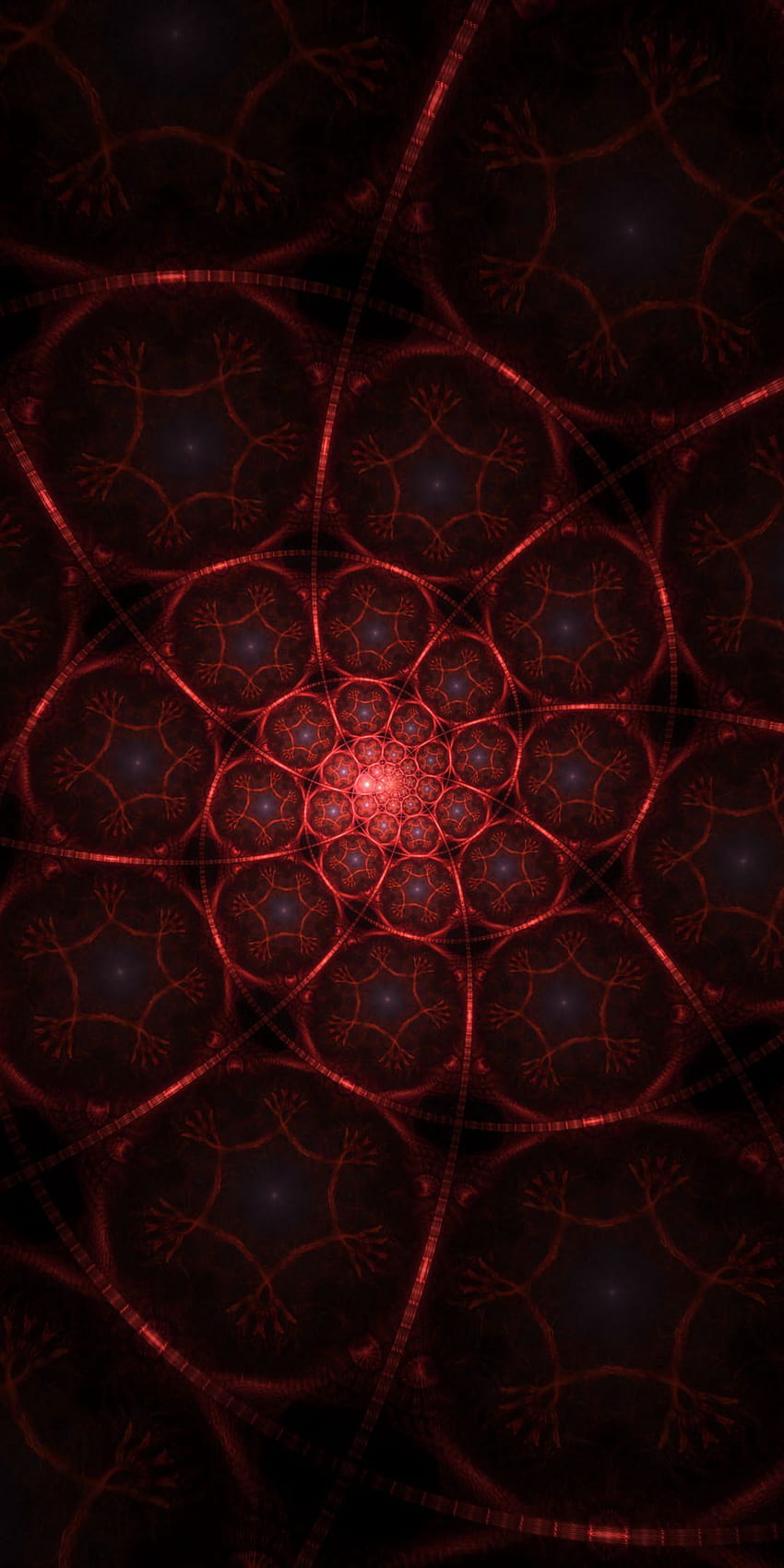 Fractal, espiral vermelha, web, abstração Papel de parede de celular HD