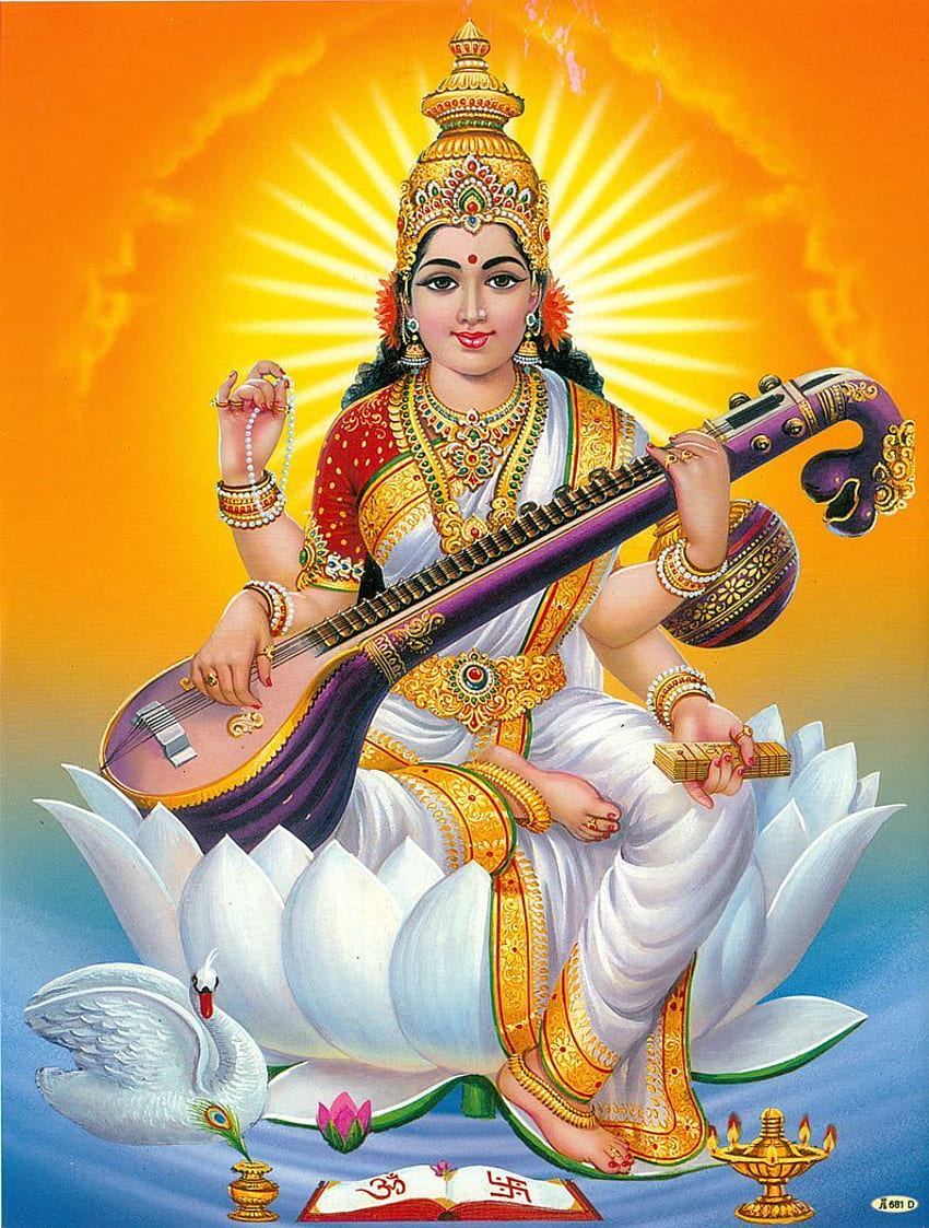 Goddess Saraswati - Poster - 11 x 9 inches - Unframed. Saraswati ...