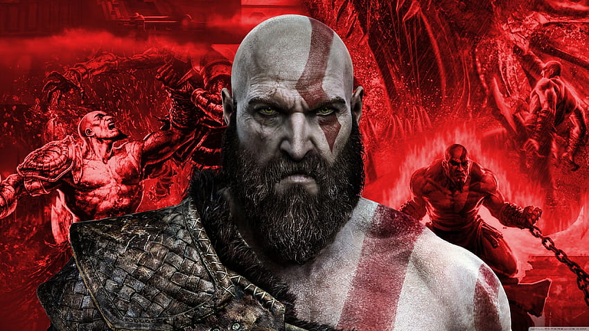 Kratos, obras de arte, Deus da guerra papel de parede HD