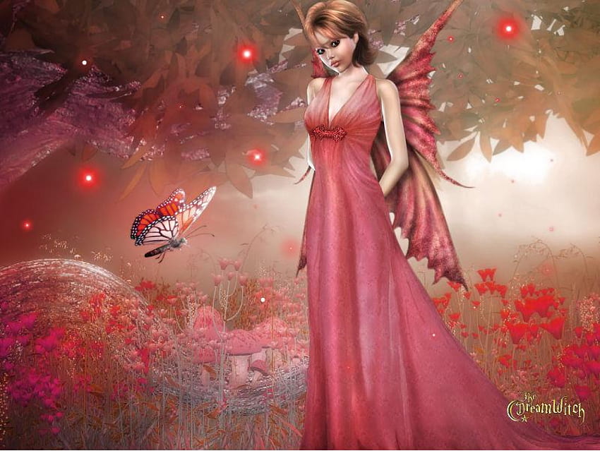 Fairy, abstract, butterfly, fantasy HD wallpaper