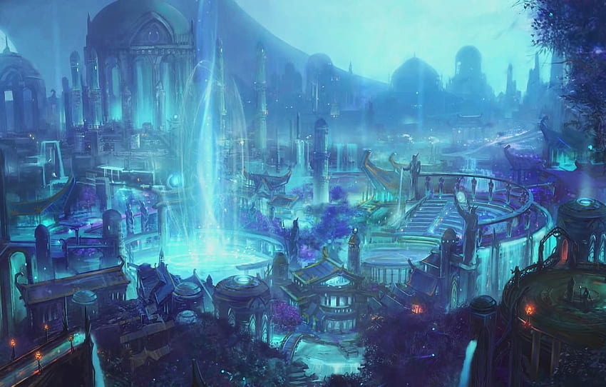 WoW, World of Warcraft, Legiun, Suramar, Suramar untuk , bagian игры, Pemandangan World of Warcraft Wallpaper HD