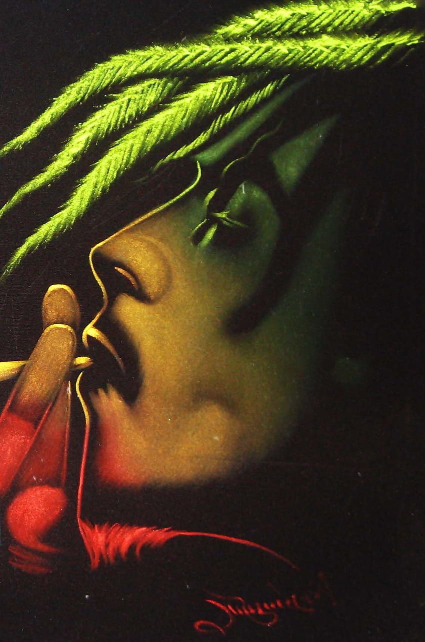 Bob Marley fumant de l'herbe. Bob Marley fumant de l'herbe avec Skull, Dope Weed Gangsta Fond d'écran de téléphone HD