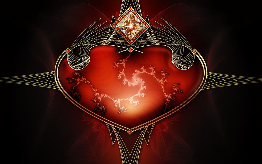 dragon heart, colors, fellings, 3d, abstract, light, cool, dragon, heart, event HD wallpaper