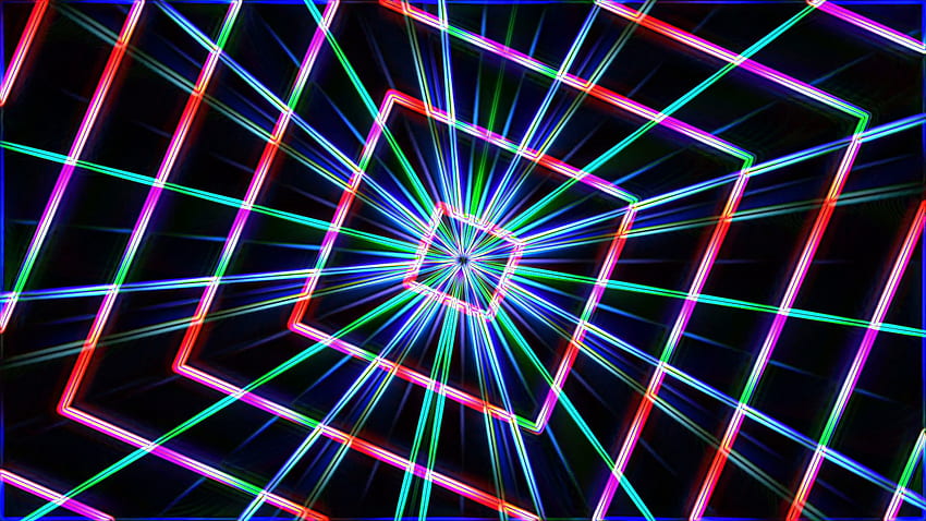 Subscription Library Neon lights squares tunnel star background loop - HD  wallpaper | Pxfuel