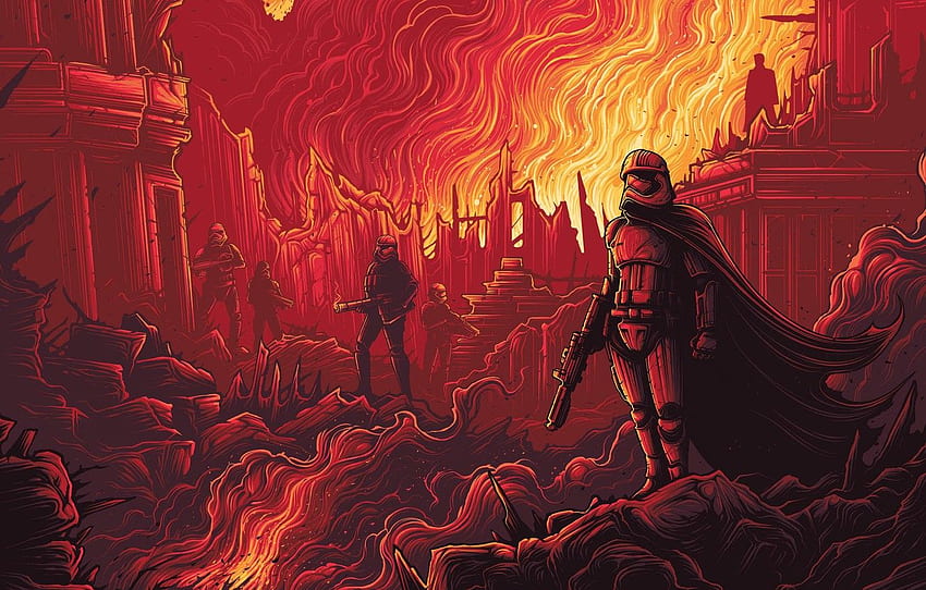 senjata, fiksi, api, vektor, seni, reruntuhan, Star Wars the Force Awakens Wallpaper HD