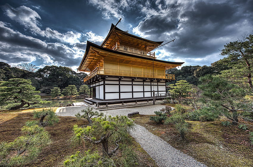 Kinkaku Ji Temple Zen Kyoto Japan Cloud Golden Temple - Resolution: HD wallpaper