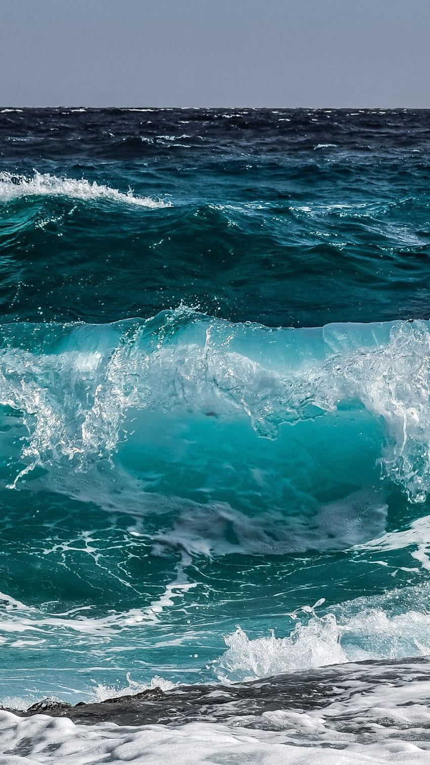 Blue, sea wave, shore, water, . Ocean waves, Ocean vibes, Sea waves, Miami Beach Waves HD phone wallpaper