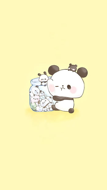 Panda cute kawaii white HD phone wallpaper  Peakpx