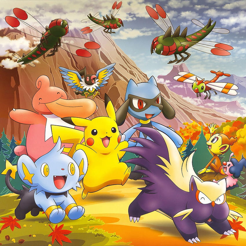 Pokémon Pikachu and Friends in the Fall, Pikachu Christmas HD phone wallpaper