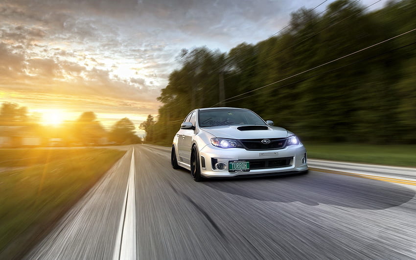 รถยนต์ รถยนต์ ถนน การเคลื่อนไหว การจราจร Subaru Impreza Wrx วอลล์เปเปอร์ HD