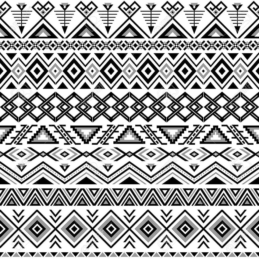 Wzór plemienny - czarno-biały wzór etniczny, czarno-biały plemienny Tapeta na telefon HD