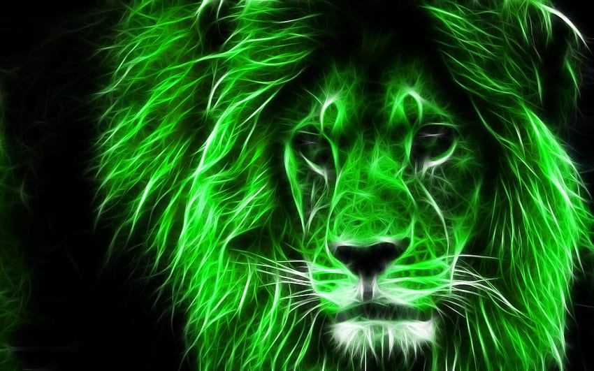 3D Lion, Green Lion HD wallpaper | Pxfuel