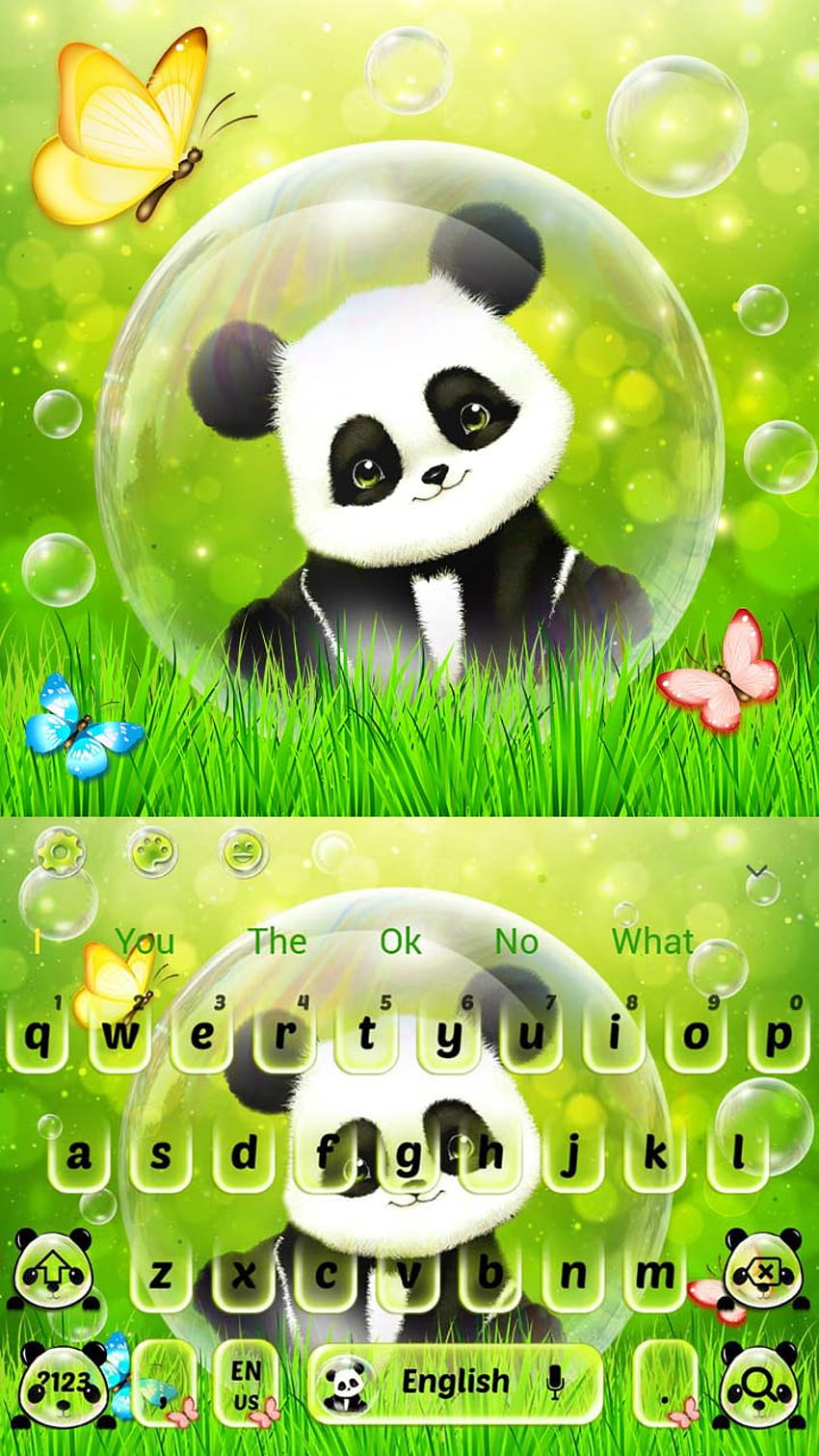 Lovely Cute Bubble Panda Keyboard HD phone wallpaper