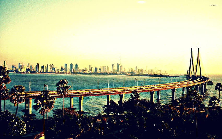 Collegamento marittimo Bandra-Worli, skyline di Mumbai Sfondo HD