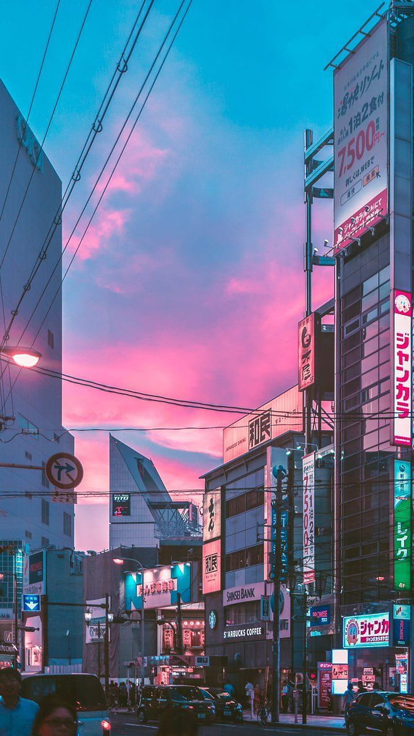 大阪ヒュース。 ＃美的。 Vaporwave , アニメの風景, 風景, 日本の漫画 HD電話の壁紙