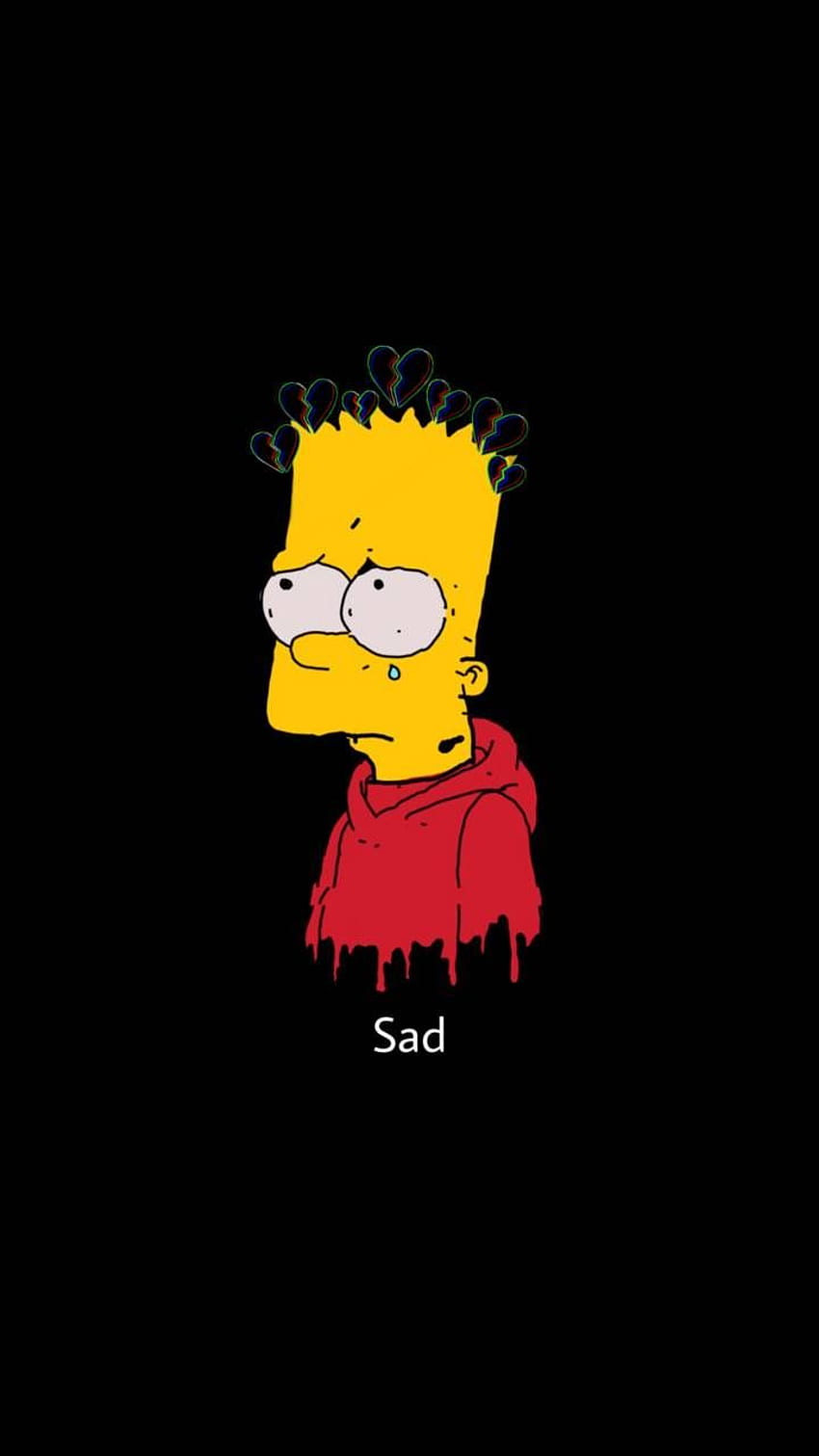 Sad, bart, sad bart, neko, HD phone wallpaper