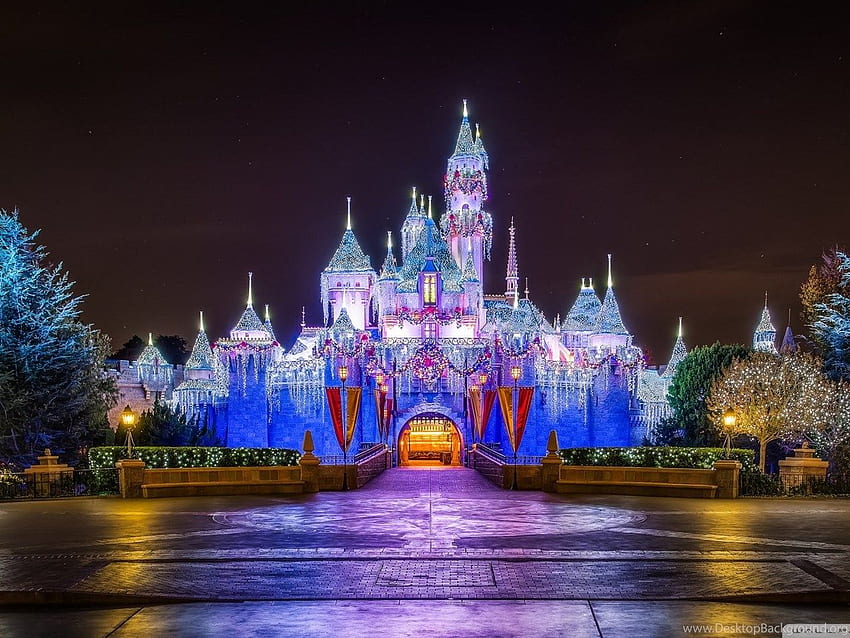 Disneyland Castle Christmas Background, Disneyland Laptop HD wallpaper