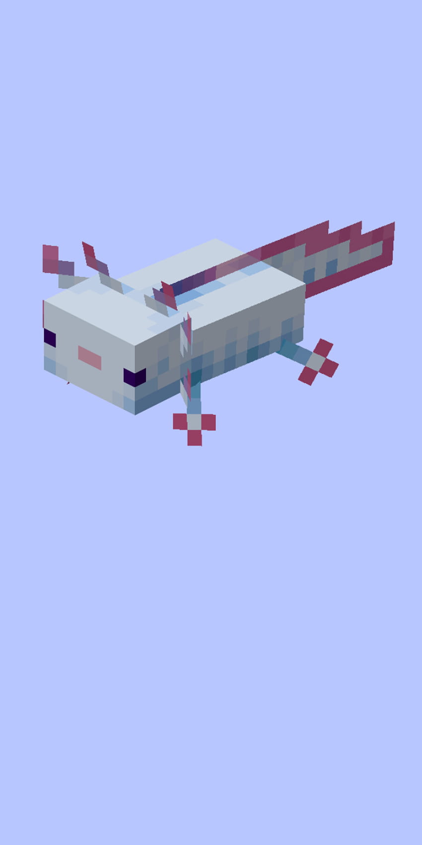 Minecraft weißer Axolot, weißer Axolotl, Axolotl, Mc, Minecraft-Axolotl HD-Handy-Hintergrundbild