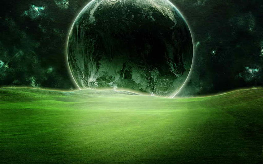 Planet Green Wide, Green Planets HD wallpaper