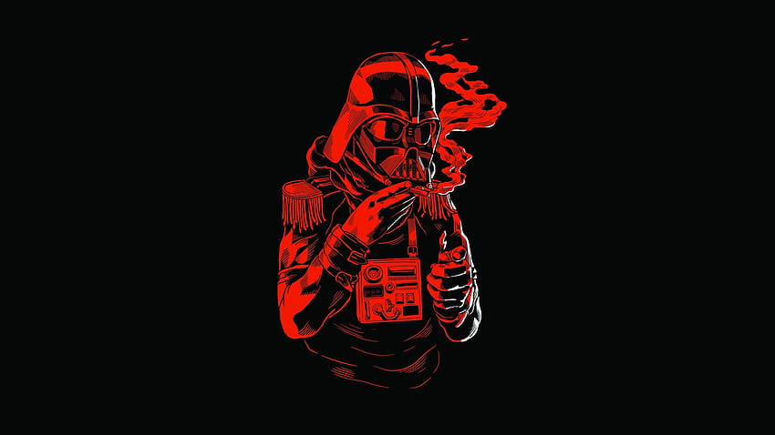 dark vader, cigariilo, lighter, star wars helmet, fringes, black, red, buttons 4966, 2560x1440 Red HD wallpaper
