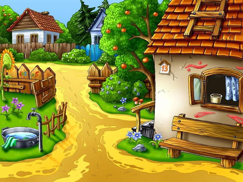 Cartoon village backgrounds HD wallpapers | Pxfuel