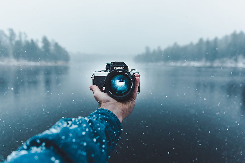 Snow, Hand, Lens, Technologies, Technology, Camera HD wallpaper