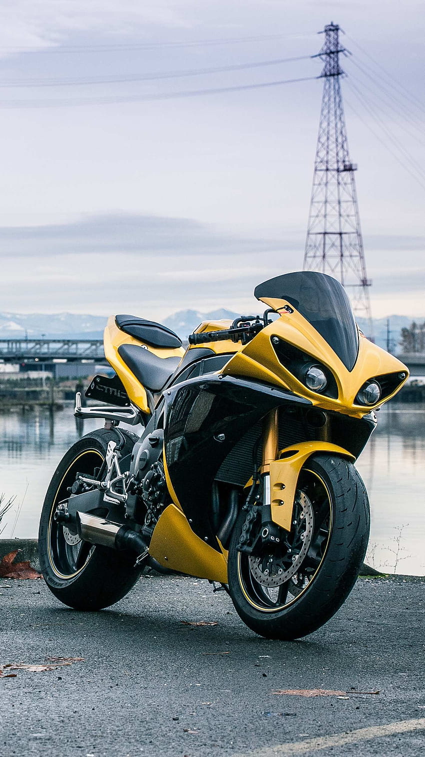 Yamaha R1 Yellow . Motorcycle , Super bikes, Trendy bike, 2014 Yamaha R1 HD phone wallpaper