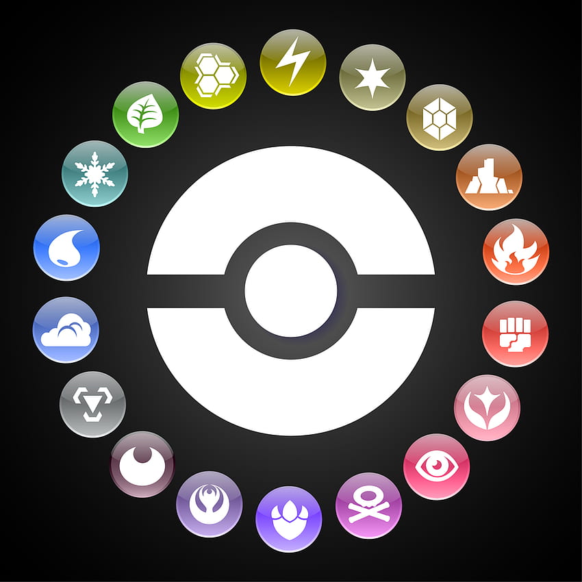 All Pokemon Type Symbols Images - Circle, HD Png Download