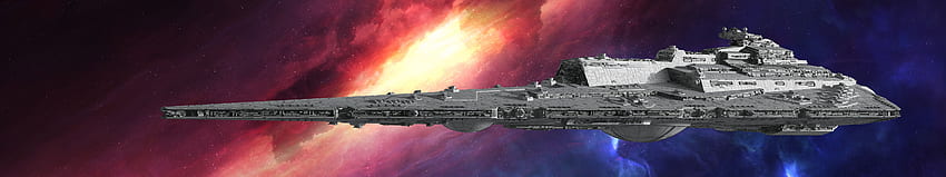 Star Destroyer Passing Nebula, Star Wars 5760X1080 HD wallpaper