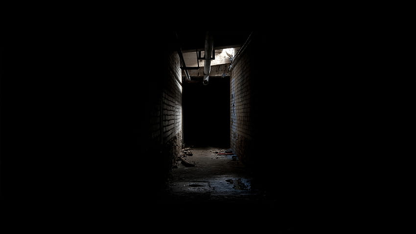 Creepy Corridor Hallway Noir foncé effrayant., Noir Long Fond d'écran HD