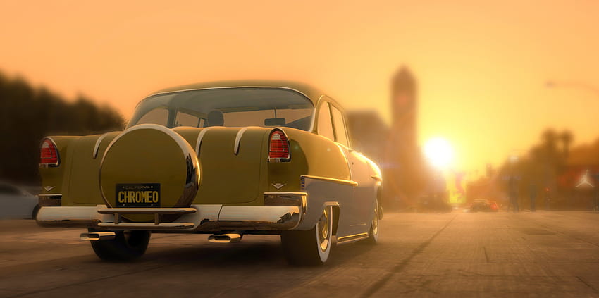 California Sunset, retro, california, sunset, cars HD wallpaper