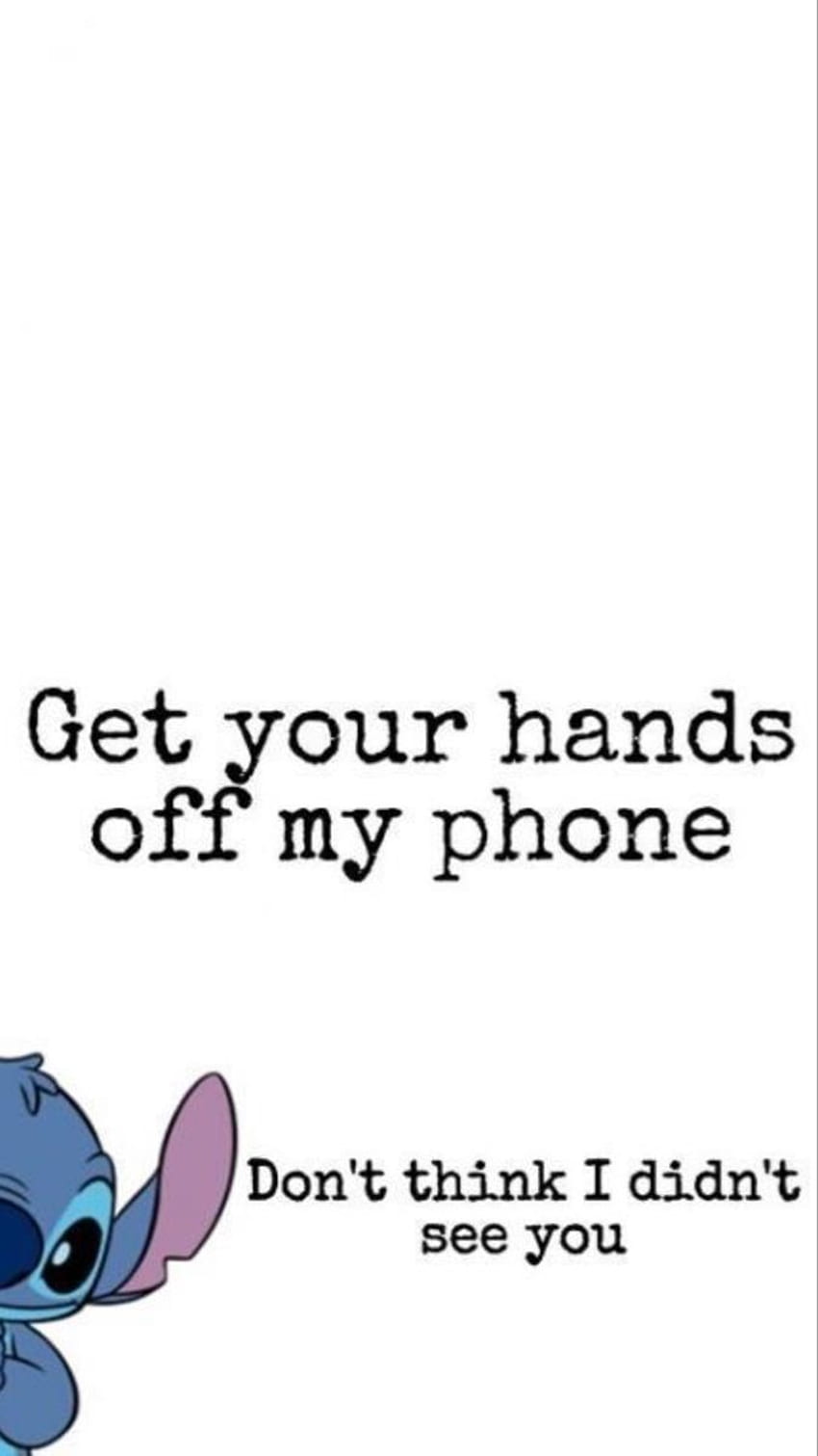 Berühren Sie nicht mein Handy Stitch - Android, berühren Sie nicht mein iPad Stitch HD-Handy-Hintergrundbild