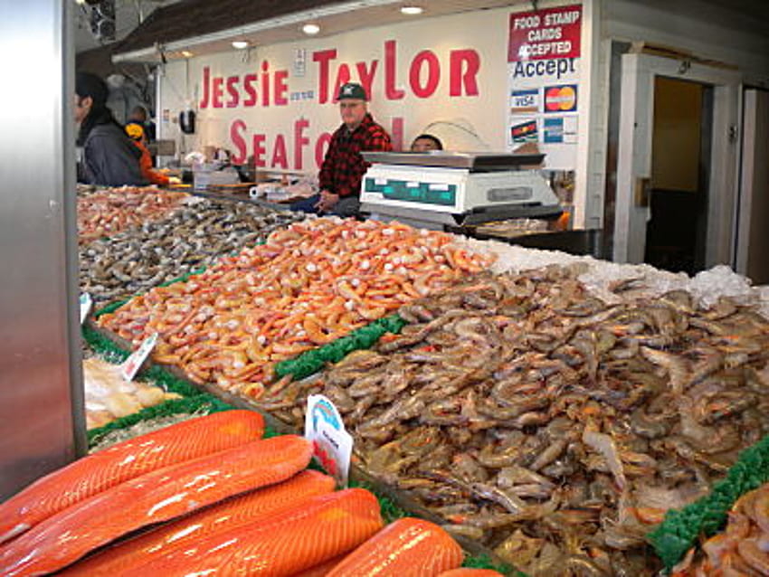 メイン アベニュー魚市場の 1 日 - ワシントン市紙 高画質の壁紙